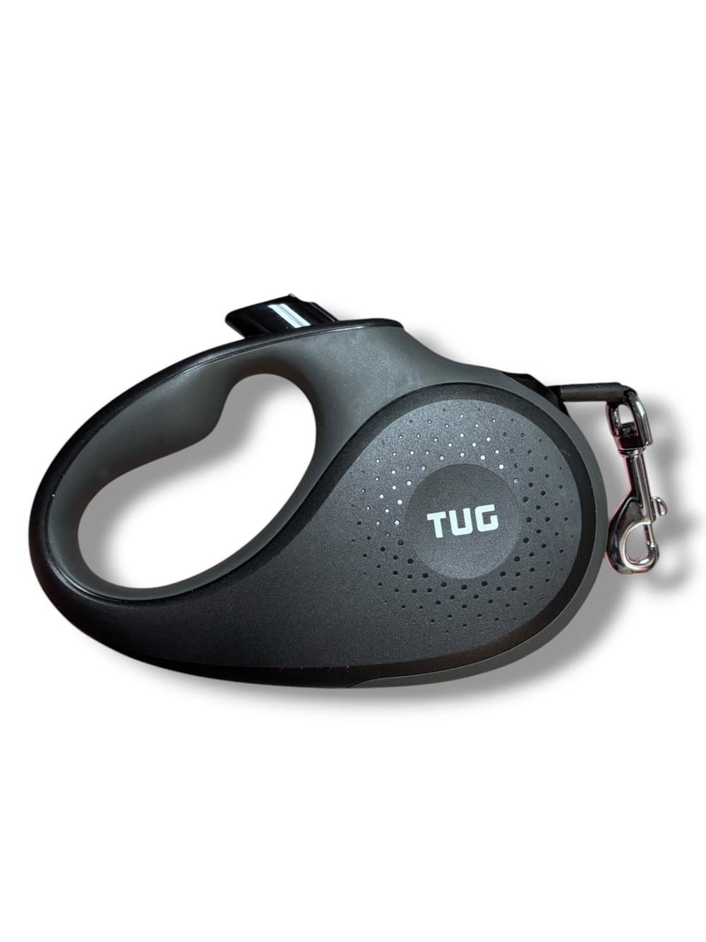 TUG Nylon Tape Retractable Dog Leash, Black/Grey, Medium: 16-ft long